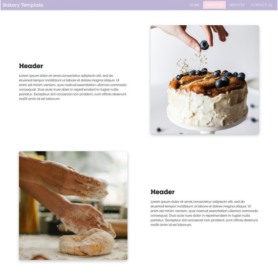 Website: Template Multi Pager About Us Bakery (Subscription)