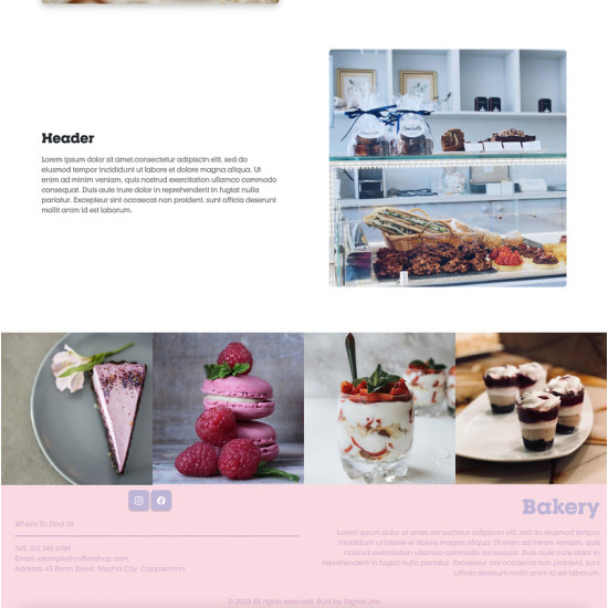 Website: Template Multi Pager About Us Bakery (Subscription)