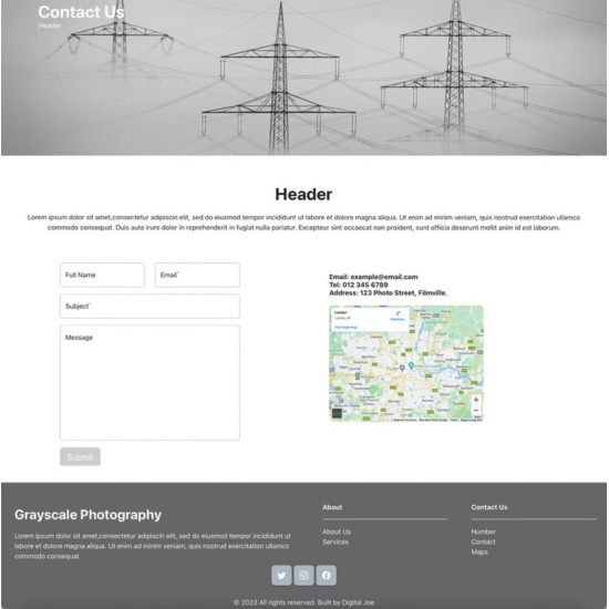 Website: Template Multi Pager Contact Us Photography (Subscription)