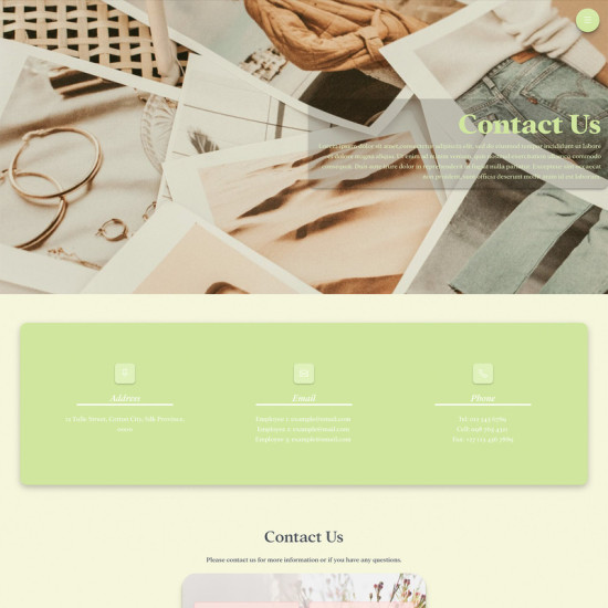 Website: Template Multi Pager Contact Us Fashion (Subscription)