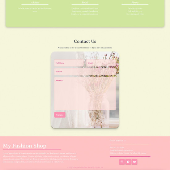 Website: Template Multi Pager Contact Us Fashion (Subscription)