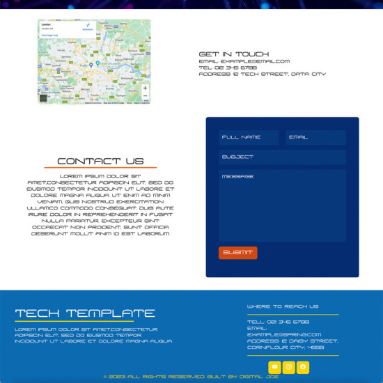 Website: Template Multi Pager Contact Us Tech (Subscription)
