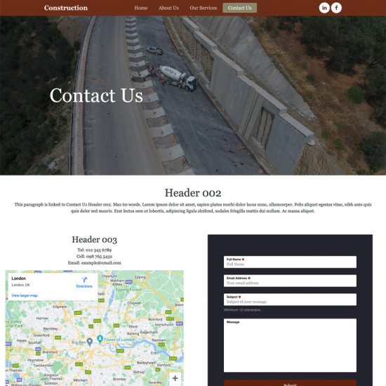 Website: Template Multi Pager Services Construction Company CMS Once Off