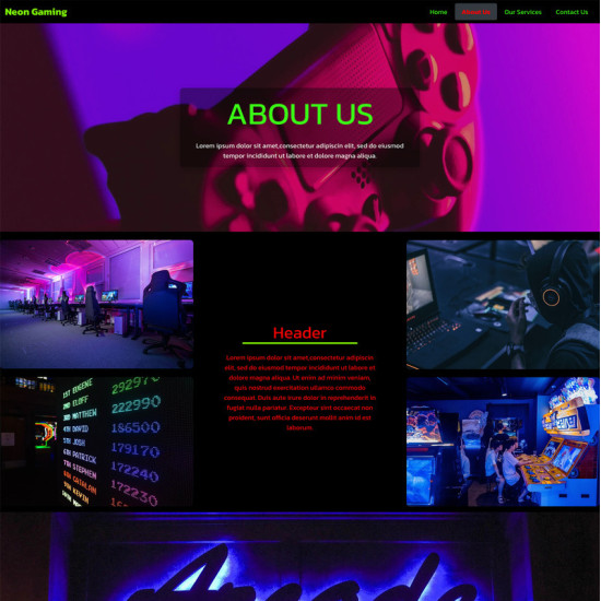 Website: Template Multi Pager About Us Neon (Subscription)