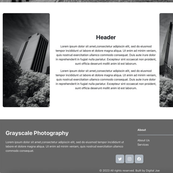 Website: Template Multi Pager About Us Photography (Subscription)