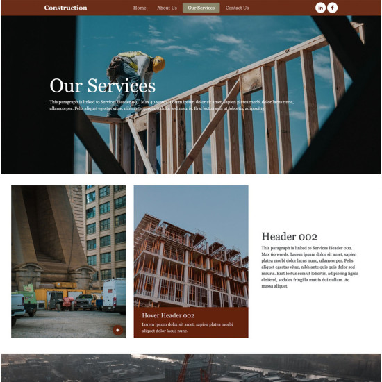 Website: Template Multi Pager Contact Construction Company CMS Once Off