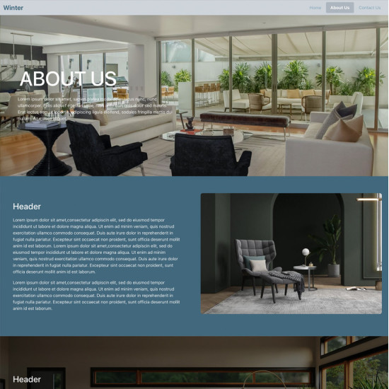Website: Template Multi Pager About Us InteriorDesign (Subscription)