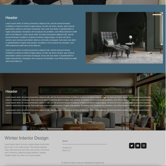 Website: Template Multi Pager About Us InteriorDesign (Subscription)
